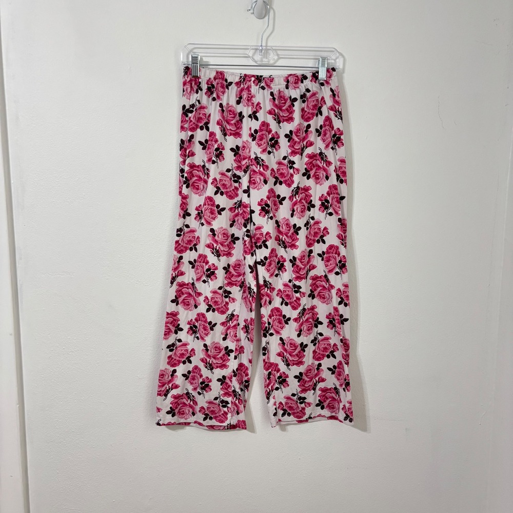 Kate Spade Floralcore Pink Rose Pajama Set Button Down Cropped Cottage Womens M - Picture 4 of 10
